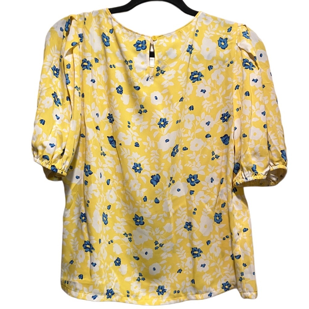 Elodie Floral Yellow and Blue Women's Top‎ Size M - Picture 2 of 8
